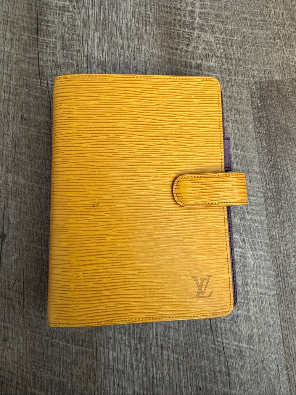 LOUIS VUITTON Epi Agenda MM Day Planner Cover Yellow